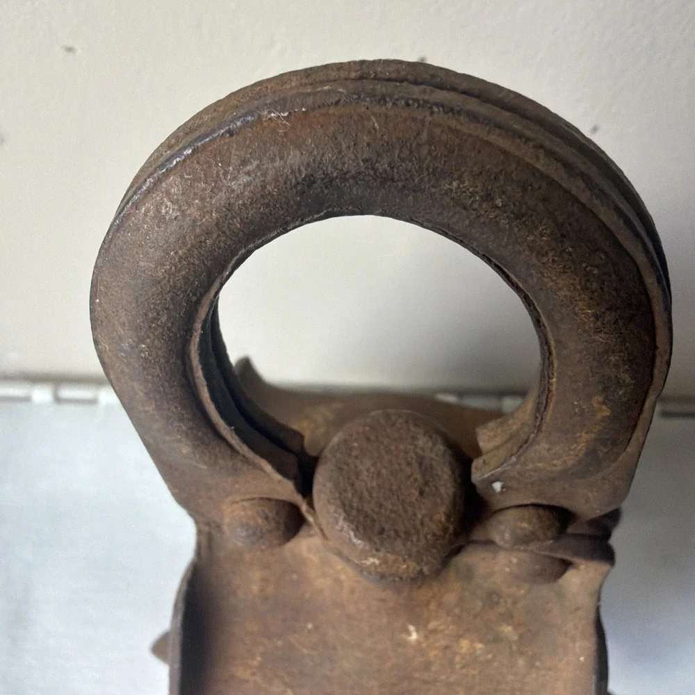 Vintage Primitive Cast Iron Starline Barn Swivel Pulley - Cottagecore Rustic